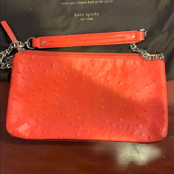 Kate Spade Clutch. Coral and Gold with Dust Bag - Picture 6 of 7